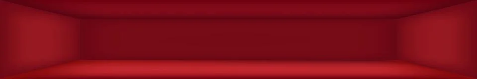 Red panoramic studio background with white glow Illustrazione stock