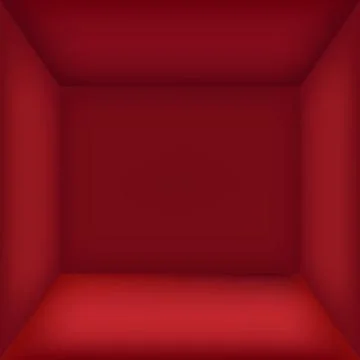 Red panoramic studio background with white glow Illustrazione stock