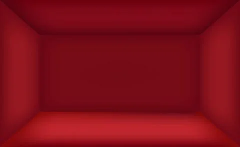 Red panoramic studio background with white glow Illustrazione stock