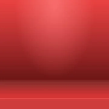 Red panoramic studio background with white glow Illustrazione stock