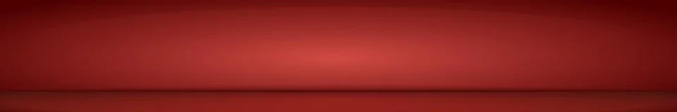 Red panoramic studio background with white glow Illustrazione stock