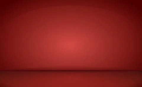 Red panoramic studio background with white glow Illustrazione stock