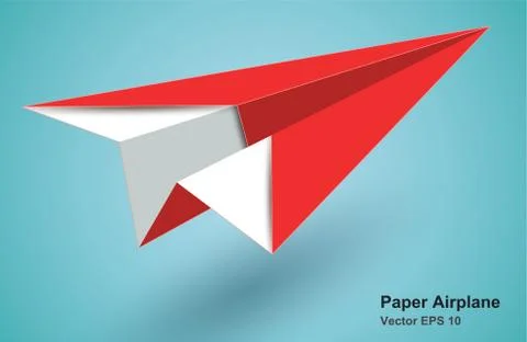 Red paper airplane icon - vector EPS10 Stock Illustration