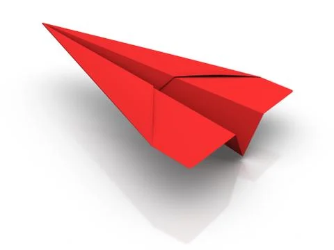 Red paper airplane Illustrazione stock