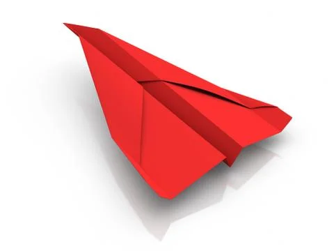 Red paper airplane Stock Illustration