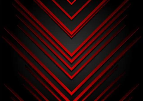 Red paper arrows abstract technology background Stock Illustration
