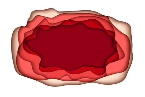 Red paper background with nature shadow. 3D design. Stock Illustration