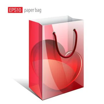Red Paper Bag 库存插图
