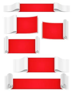 Red Paper Banners Illustrazione stock