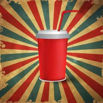 Red paper cup template Stock Illustration