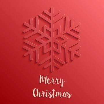 Red paper cut style merry christmas card Stock-Illustration
