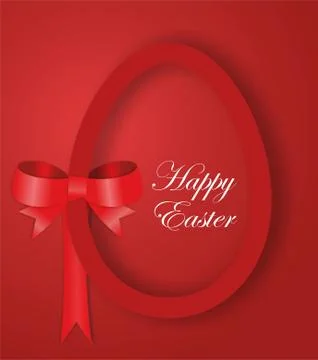 Red paper Easter egg 스톡 일러스트