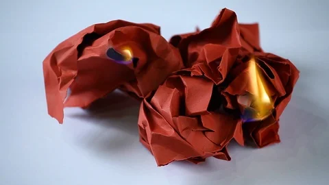 Red paper fire smoke hd footage Stock Footage 99743392