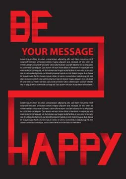 Red Paper Folding text layout. Stock Illustration