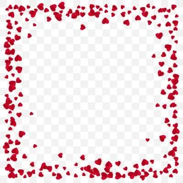 Red Paper Heart Frame Background. Valentine's Day romantic background. Heart  Stock Illustration