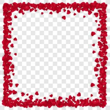 Red Paper Heart Frame Background. Heart Frame with space for Text. Vector ill Stock Illustration