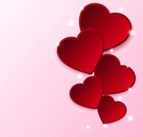 Red paper hearts background. Stock Illustration