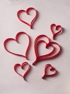 Red paper hearts Stock Photos