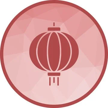 Red Paper Lantern icon vector image. Stock Illustration