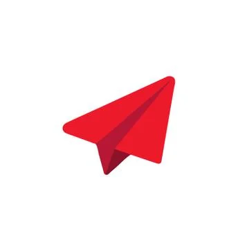 Red paper plane icon. Start up concept. Vector on isolated white background.  Stock Illustration