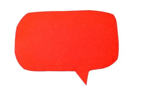 Red paper speech bubble isolated Stock Photos