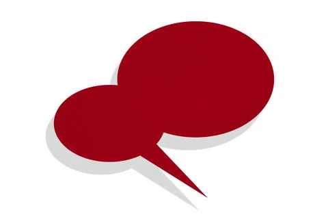 Red paper speech bubbles separated on white background Stock Illustration
