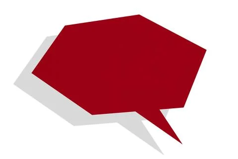 Red paper speech bubbles separated on white background Illustrazione stock