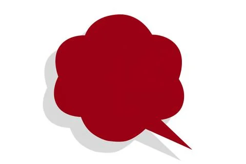 Red paper speech bubbles separated on white background Stock Illustration