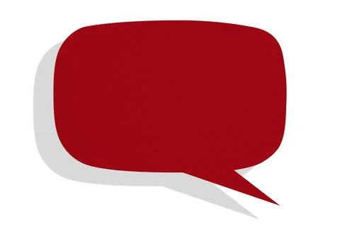 Red paper speech bubbles separated on white background Stock Illustration