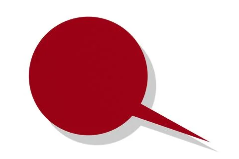 Red paper speech bubbles separated on white background Illustrazione stock