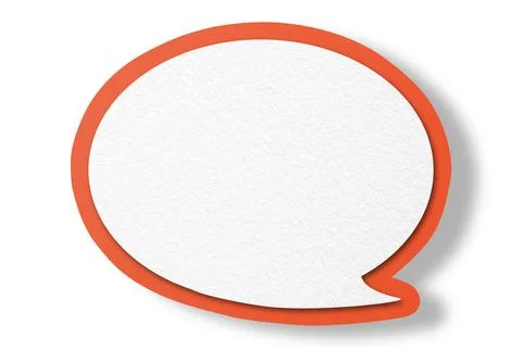 Red paper speech bubbles separated on white background Illustrazione stock