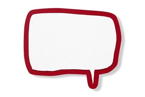 Red paper speech bubbles separated on white background Stock Illustration