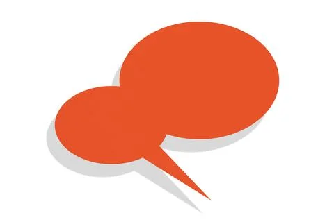 Red paper speech bubbles separated on white background Illustrazione stock