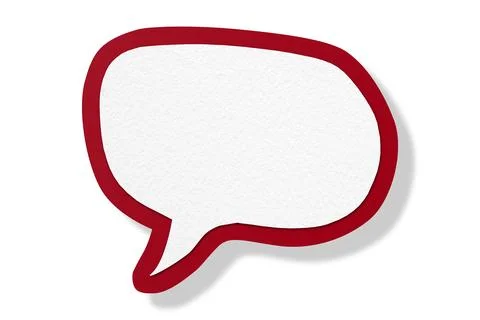Red paper speech bubbles separated on white background Stockillustratie