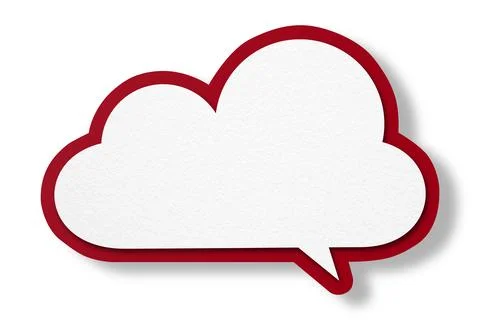 Red paper speech bubbles separated on white background Stock Illustration