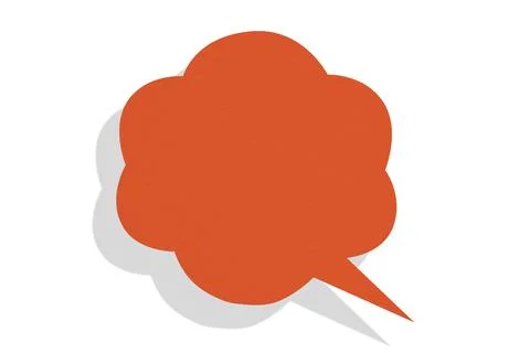 Red paper speech bubbles separated on white background Stock Illustration