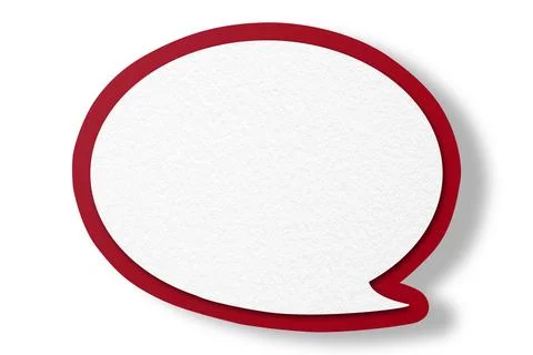 Red paper speech bubbles separated on white background Illustrazione stock