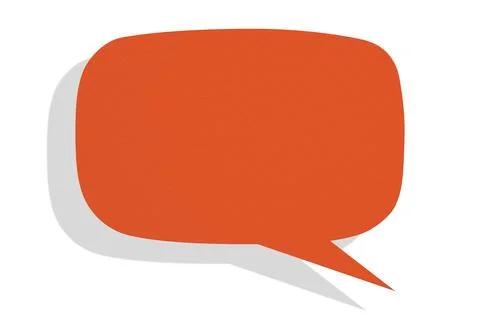 Red paper speech bubbles separated on white background Illustrazione stock