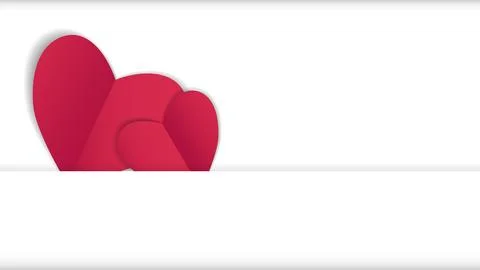 Red paper vector hearts in an envelope, valentine for valentines day. Simple Stock Illustration