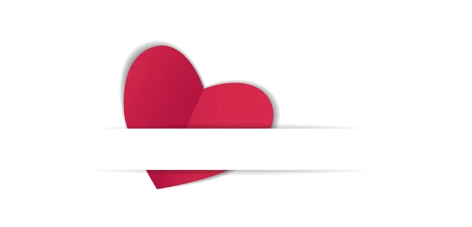 Red paper vector hearts in an envelope, valentine for valentines day. Simple Stock Illustration