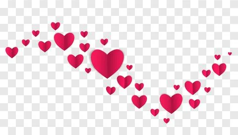 Red paper vector hearts in an envelope, valentine for valentines day. Card Stock Illustration