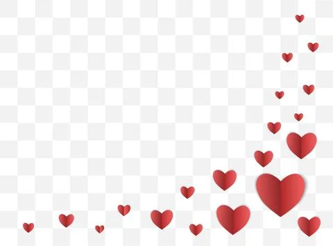 Red paper vector hearts in an envelope, valentine for valentines day. Card Stock Illustration