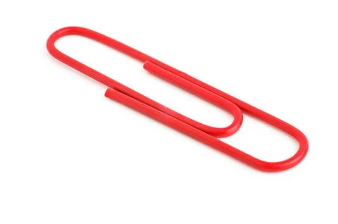 Red paperclip Stock Photos