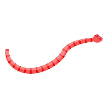 Red parasite worm icon, isometric style Stock Illustration