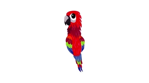 Red parrot icon animation Stock Footage 152564109