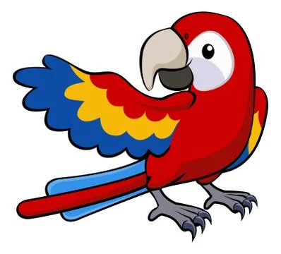 Red parrot illustration Stock Illustration