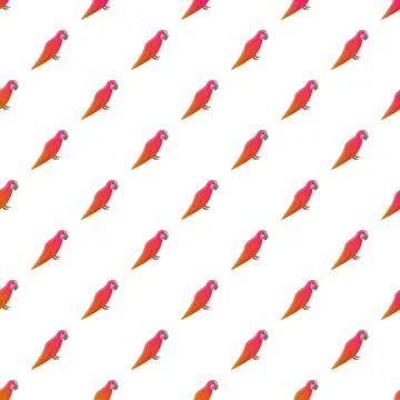 Red parrots seamless pattern on white background Stockillustratie