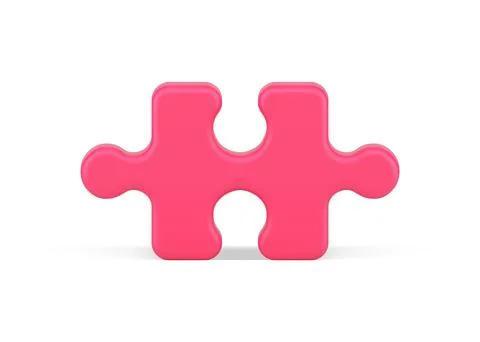 Red part puzzle 3d icon. Logical element for solving creative problem Stock Illustration