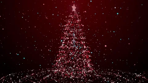 Red particle Christmas tree background Stock Footage 165471364