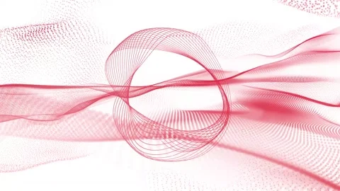 Red Particle Circle Wave Background Loop Futuristic Animation 4K Stockbeeldmateriaal 334991950
